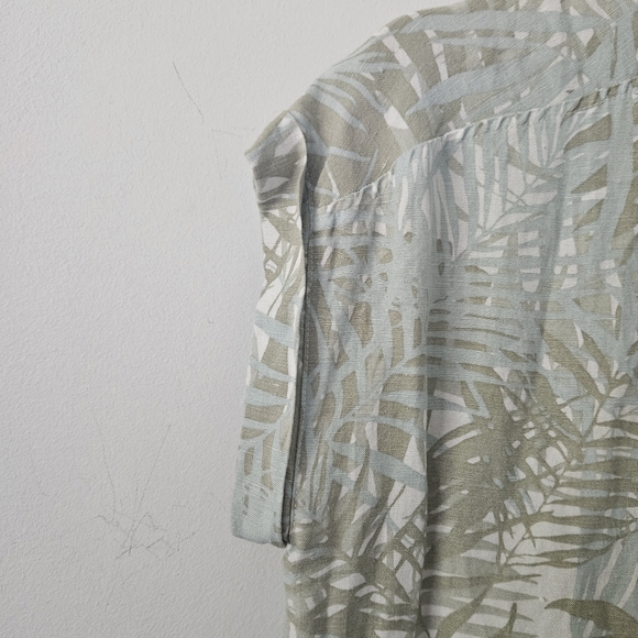 Dear John Tropical Green Linen Blend Tie Waist Dress Size S - Picture 7 of 11